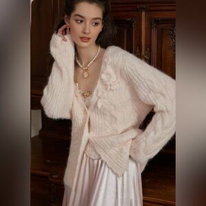 Lacemade Chiffon Knit Cardigan pink